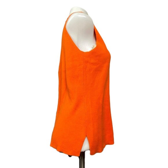 Vintage Pierre Cardin Tangerine Knit Top Sleeveles - Picture 5 of 10